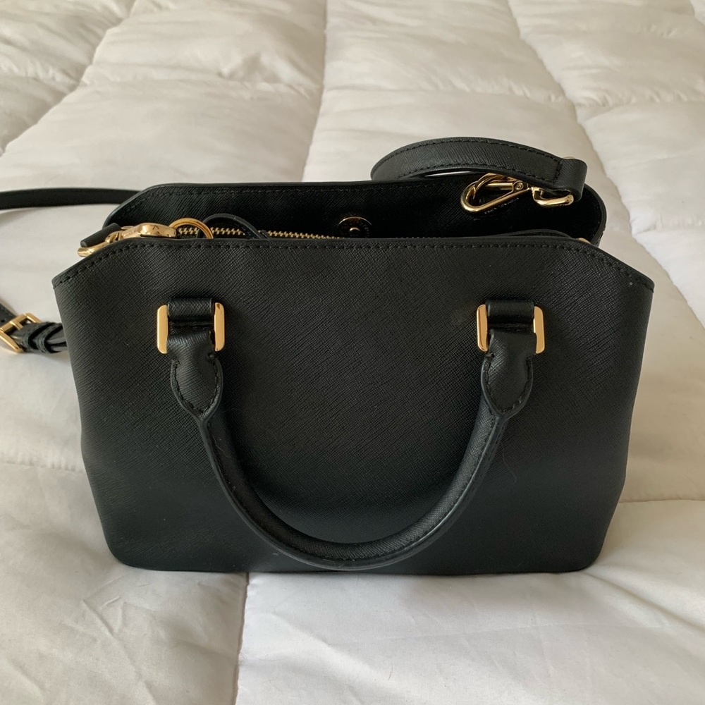 Michael Kors Black Satchel with Gold Accents - Picture 3 of 8